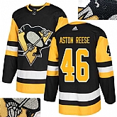 Penguins #46 Aston Reese Black Glittery Edition Adidas Jersey,baseball caps,new era cap wholesale,wholesale hats